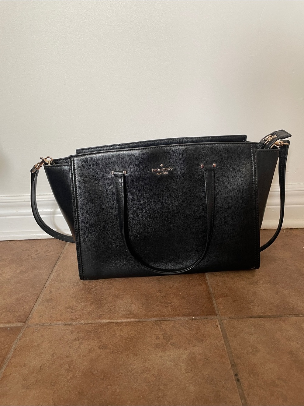 kate spade work tote - Black Leather